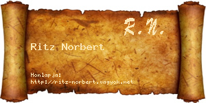 Ritz Norbert névjegykártya