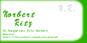 norbert ritz business card